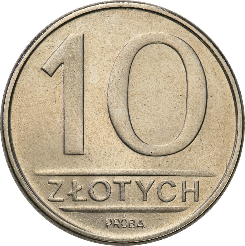 PRL. PRÓBA Nikiel 10 złotych 1984 nominał
